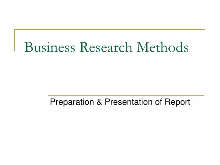 business research methods