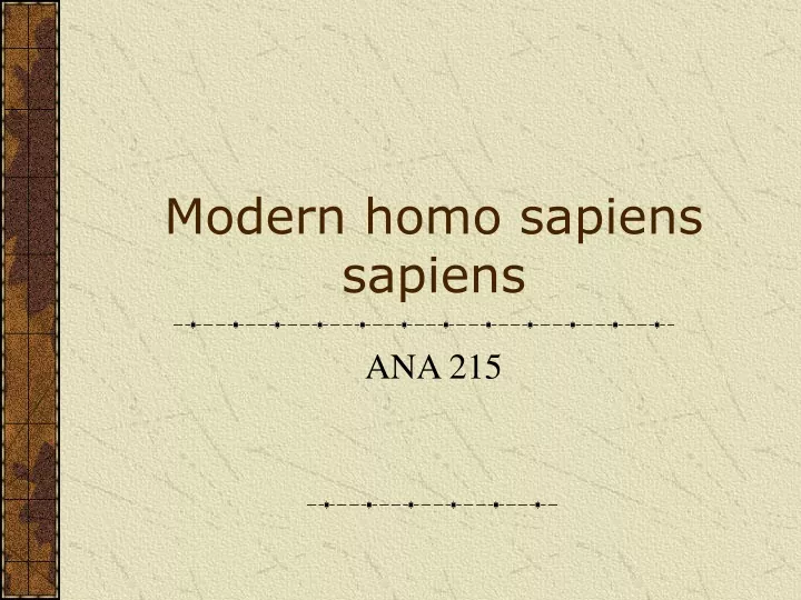 modern homo sapiens sapiens