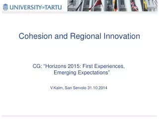 Cohesion and Regional Innovation