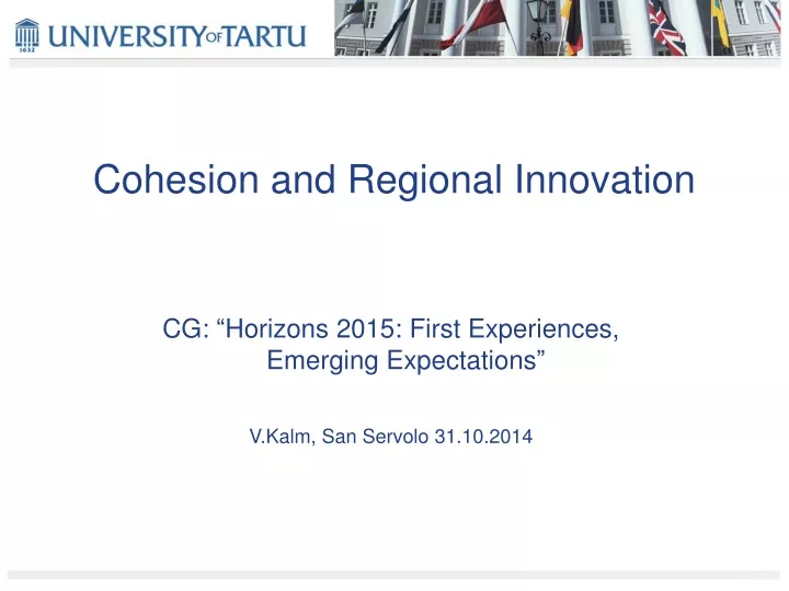 cohesion and regional innovation