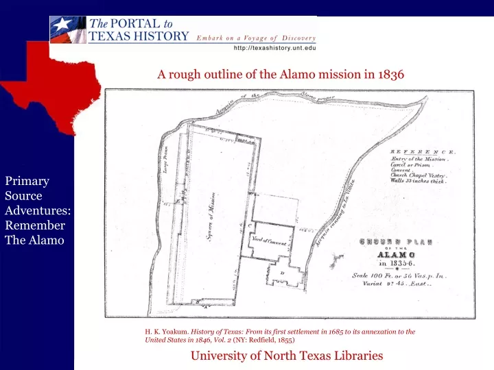 a rough outline of the alamo mission in 1836