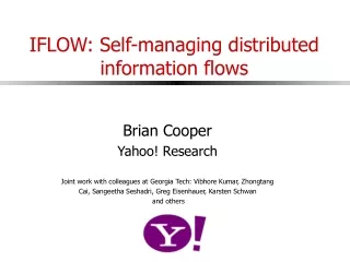 IFLOW: Self-managing distributed information flows