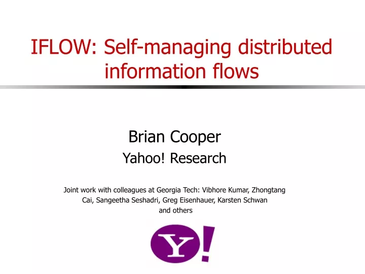 iflow self managing distributed information flows
