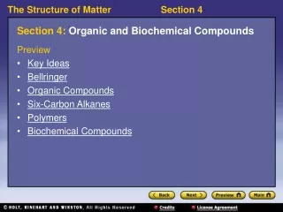 Section 4:  Organic and Biochemical Compounds