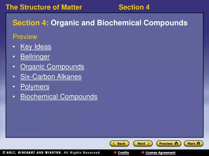 section 4 organic and biochemical compounds
