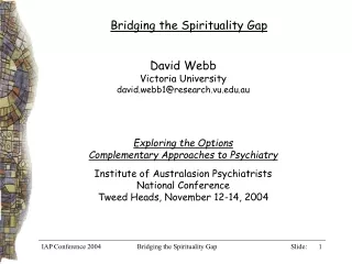 Bridging the Spirituality Gap
