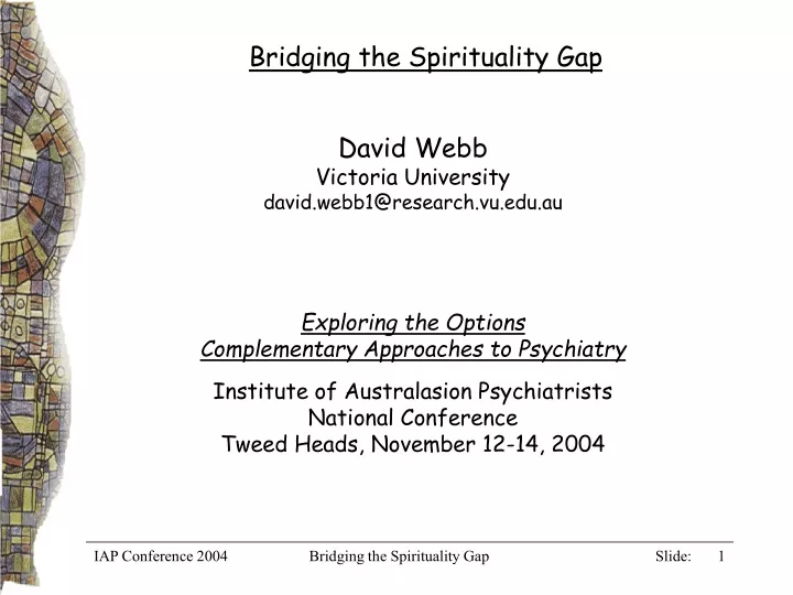 bridging the spirituality gap