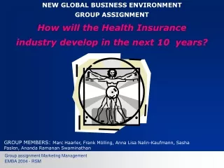NEW GLOBAL BUSINESS ENVIRONMENT  GROUP ASSIGNMENT How will the Health Insurance