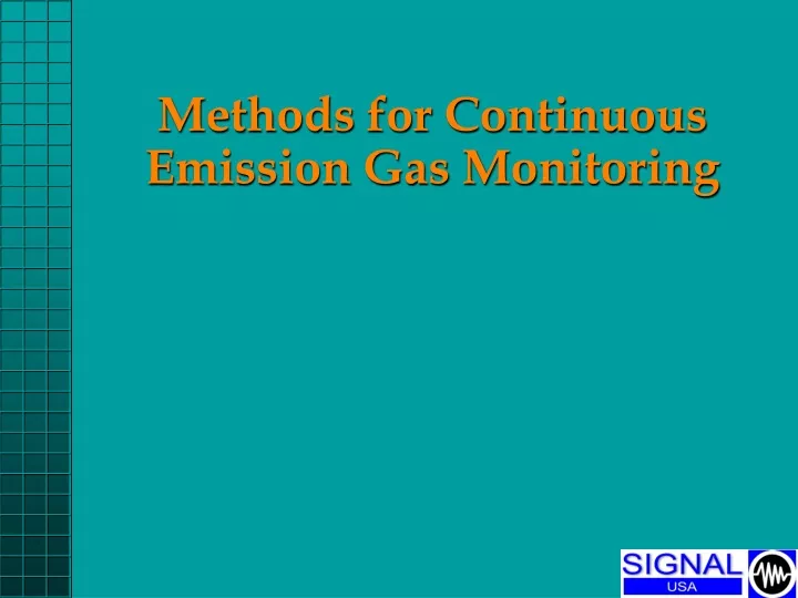methods for continuous emission gas monitoring