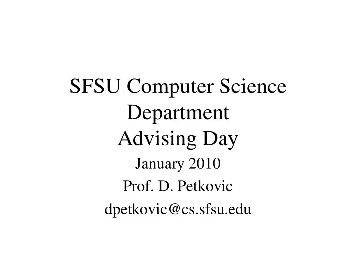 sfsu computer science department advising day