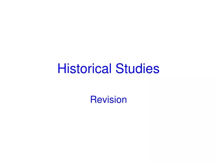 historical studies
