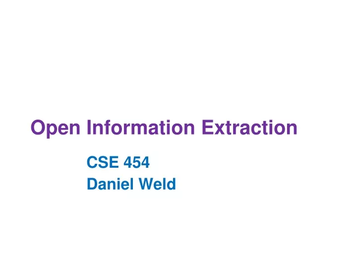 open information extraction