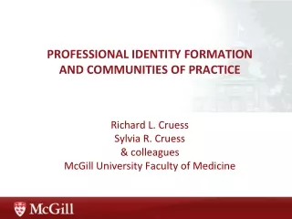 PROFESSIONAL IDENTITY FORMATION AND COMMUNITIES OF PRACTICE