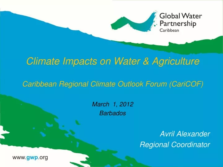 climate impacts on water agriculture caribbean