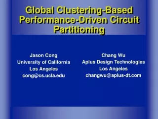 Global Clustering-Based Performance-Driven Circuit Partitioning