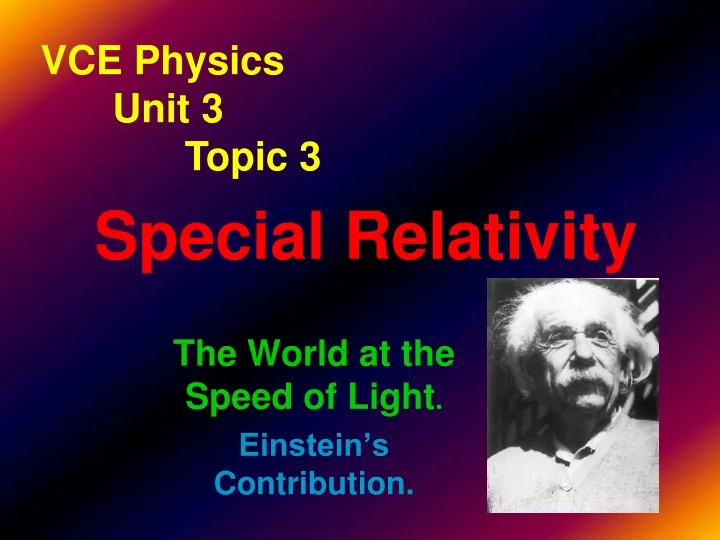 special relativity