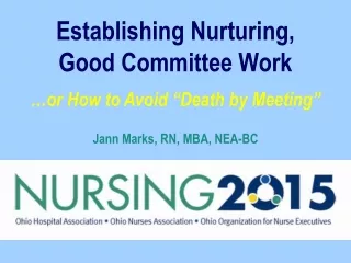 Establishing Nurturing, Good Committee Work