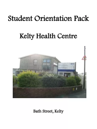 Student Orientation Pack Kelty Health Centre