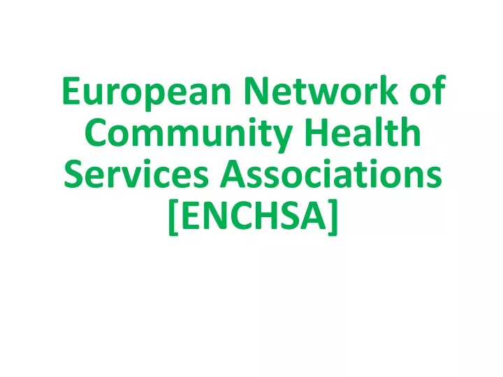 european network of community health services