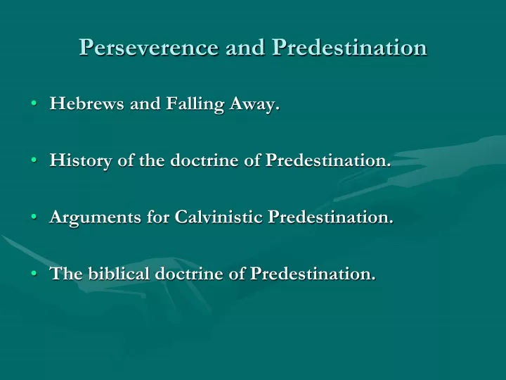 perseverence and predestination