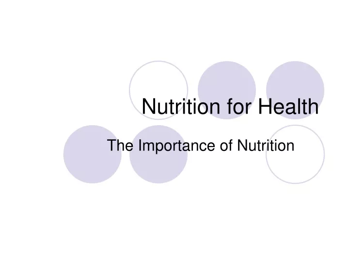 nutrition for health