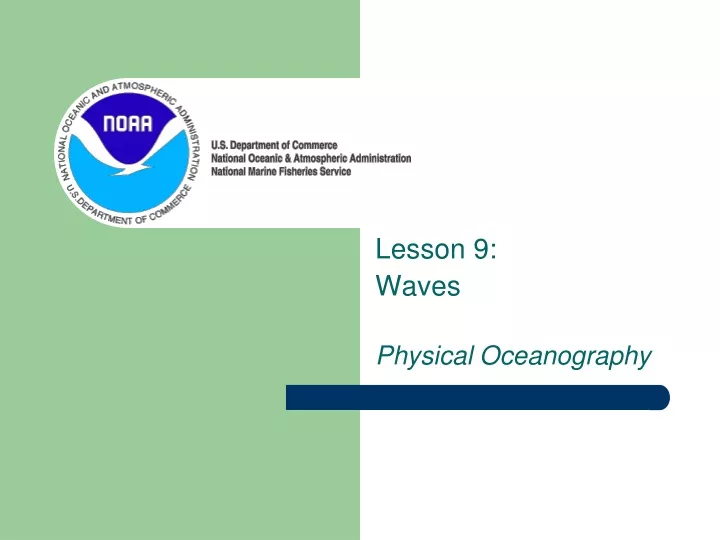 lesson 9 waves physical oceanography