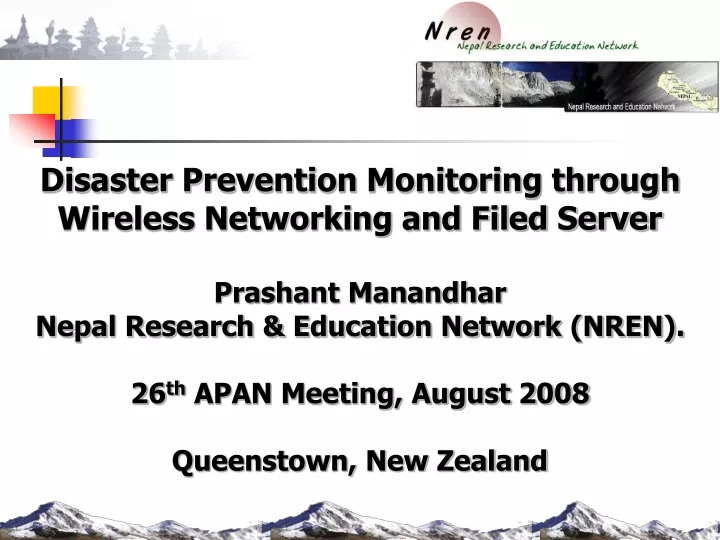 disaster prevention monitoring through wireless