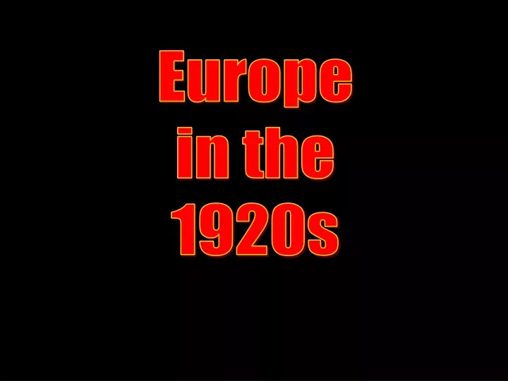 europe in the 1920s