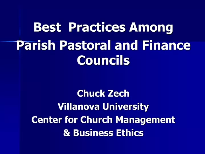 best practices among parish pastoral and finance