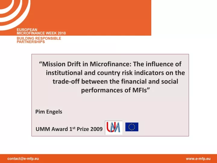 mission drift in microfinance the influence