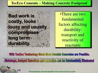TecEco Cements – Making Concrete Foolproof