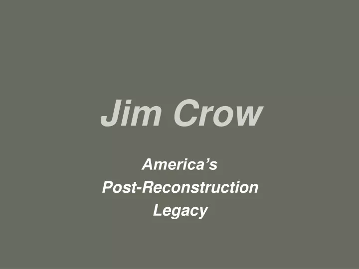 jim crow