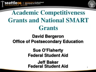 Academic Competitiveness Grants and National SMART Grants