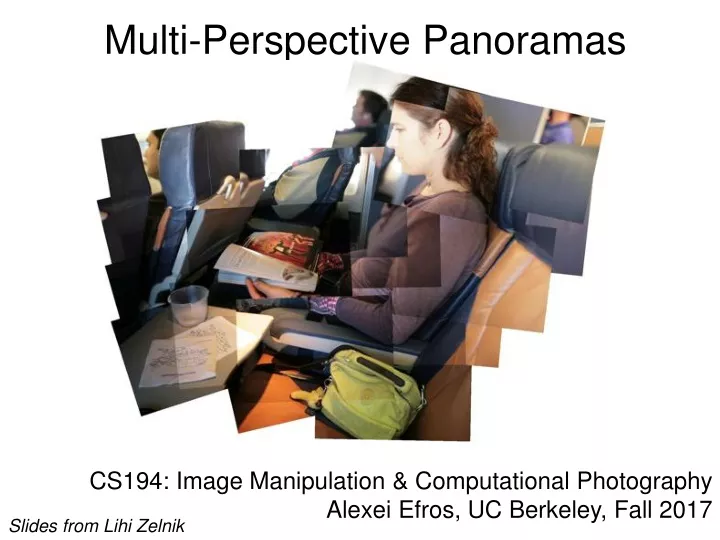 multi perspective panoramas