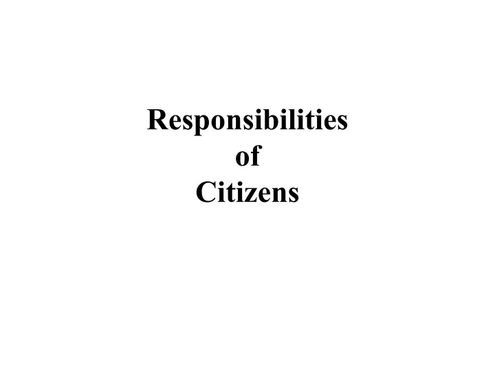 responsibilities of citizens