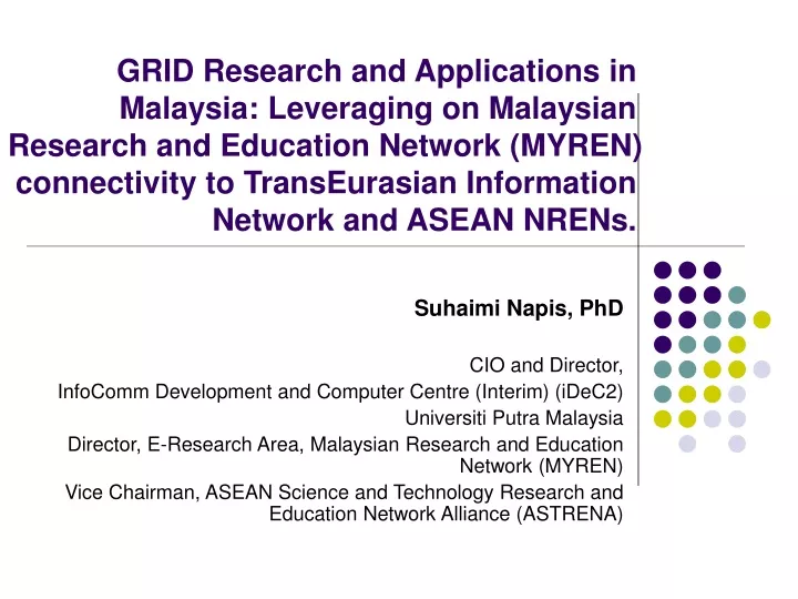 grid research and applications in malaysia