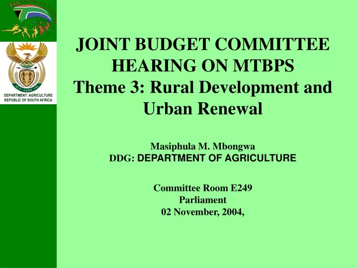 joint budget committee hearing on mtbps theme