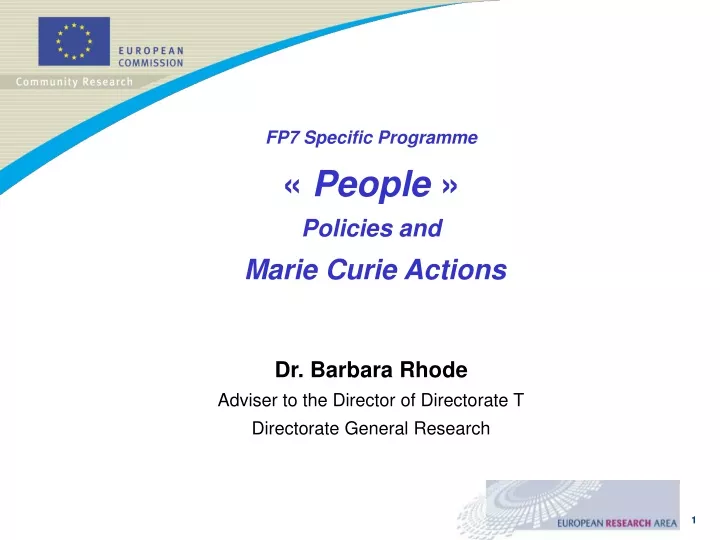 fp7 specific programme people policies and marie