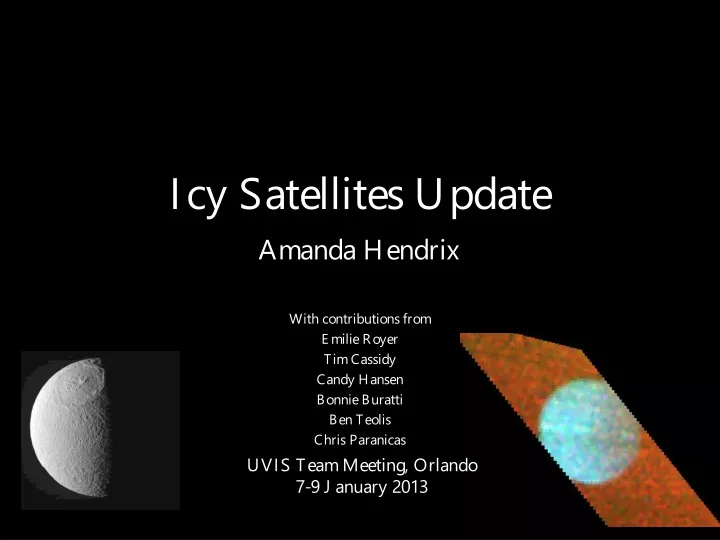 icy satellites update