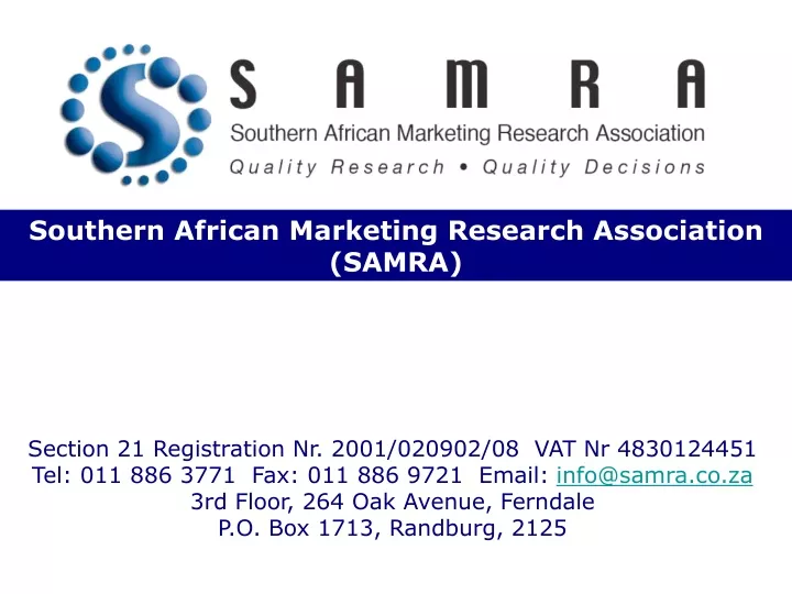 southern african marketing research association