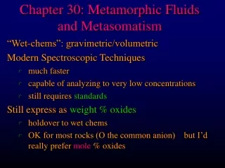 Chapter 30: Metamorphic Fluids and Metasomatism