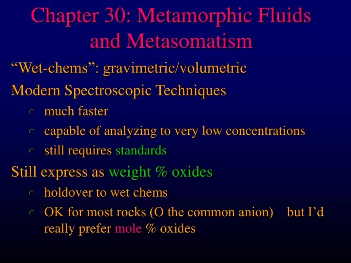 chapter 30 metamorphic fluids and metasomatism