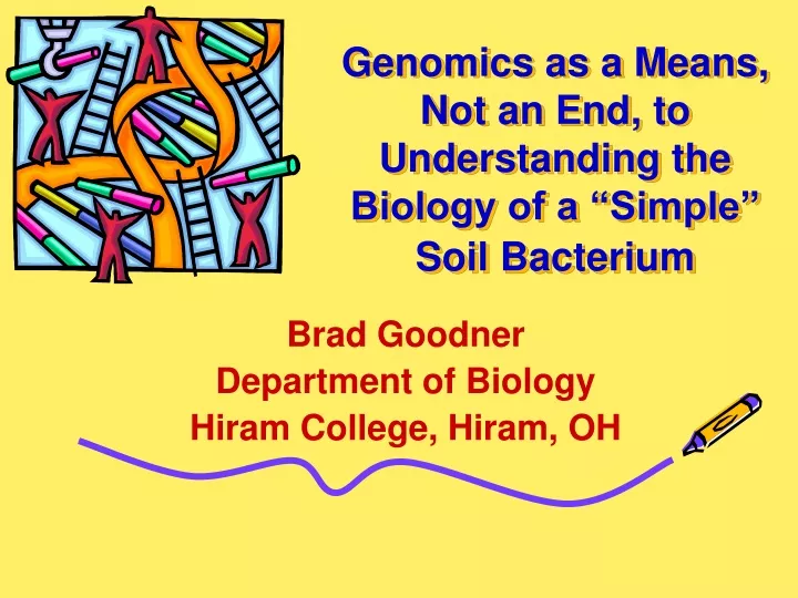 genomics as a means not an end to understanding the biology of a simple soil bacterium