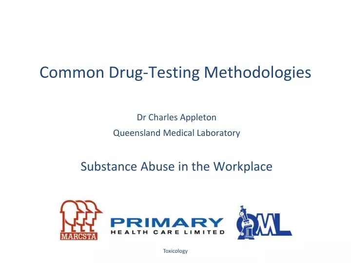 dr charles appleton queensland medical laboratory substance abuse in the workplace