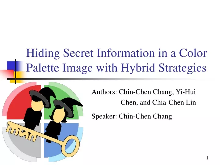 hiding secret information in a color palette image with hybrid strategies