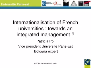 Internationalisation of French universities : towards an integrated management ?