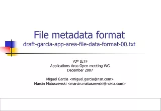 File metadata format draft-garcia-app-area-file-data-format-00.txt