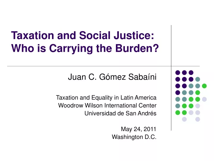 taxation and social justice who is carrying the burden
