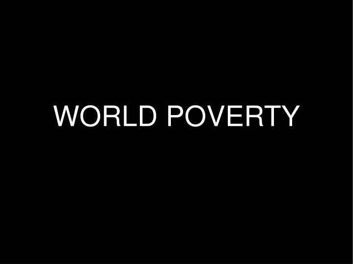 world poverty