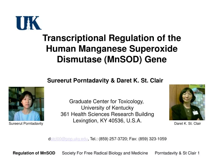 transcriptional regulation of the human manganese